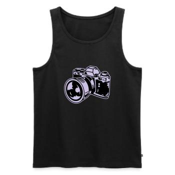 camera - Men's Premium Organic Tank Top - black - Front - AI Model Male 178 light (178cm)