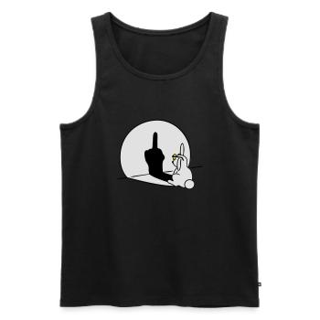 Fuck you very much - 3C white & very bright Shirts - Männer Premium Bio Tank Top - Schwarz - Vorne - Michal (187cm)
