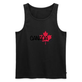 Canada - Men's Premium Organic Tank Top - black - Front - Michal (187cm)