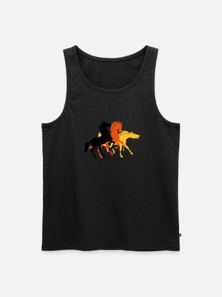 Three horses - Men's Premium Organic Tank Top - black