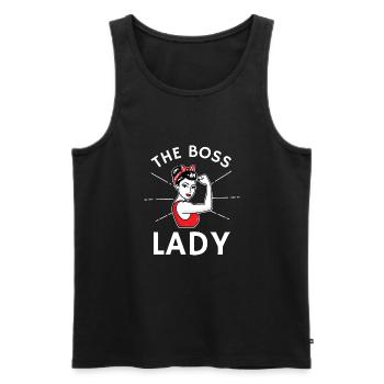 La patronne - Débardeur bio Premium Homme - noir - Devant - Michal (187cm)