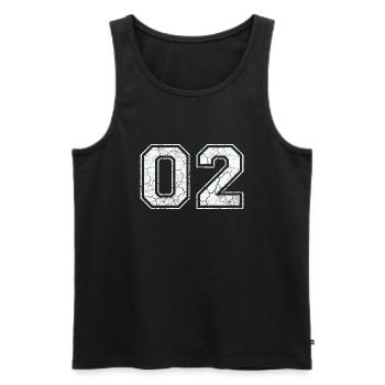 02 in weiß im Vintage-Look - Männer Premium Bio Tank Top - Schwarz - Vorne - AI Model Male 178 light (178cm)