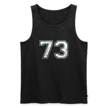 73 in white in the used look - Men's Premium Organic Tank Top - black - Front - Michal (187cm)