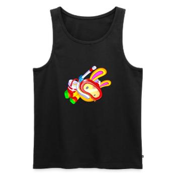 lapin plage kawaii nageur - Débardeur bio Premium Homme - noir - Devant - Michal (187cm)