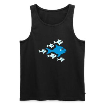 Cute Fish Babys And Mother - Men's Premium Organic Tank Top - black - Front - Michal (187cm)