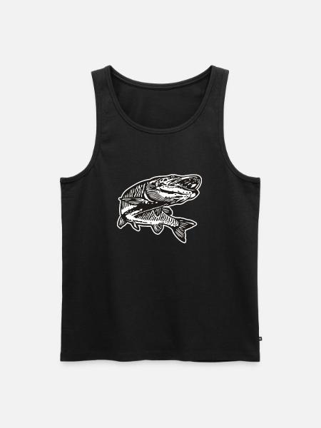 Hecht mit kontur - Männer Premium Bio Tank Top - Schwarz