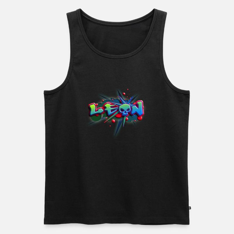 leon_a_012014 - Männer Premium Bio Tank Top - Schwarz