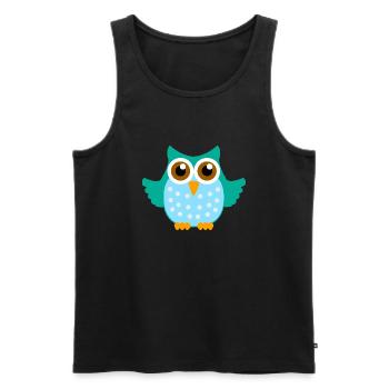 Eule - Männer Premium Bio Tank Top - Schwarz - Vorne - Michal (187cm)