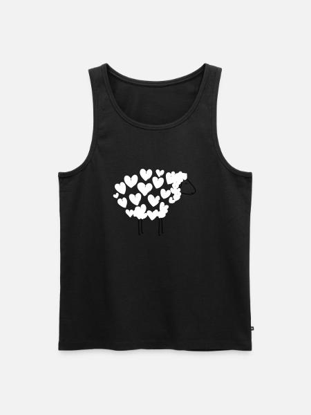 Love Sheep - Männer Premium Bio Tank Top - Schwarz