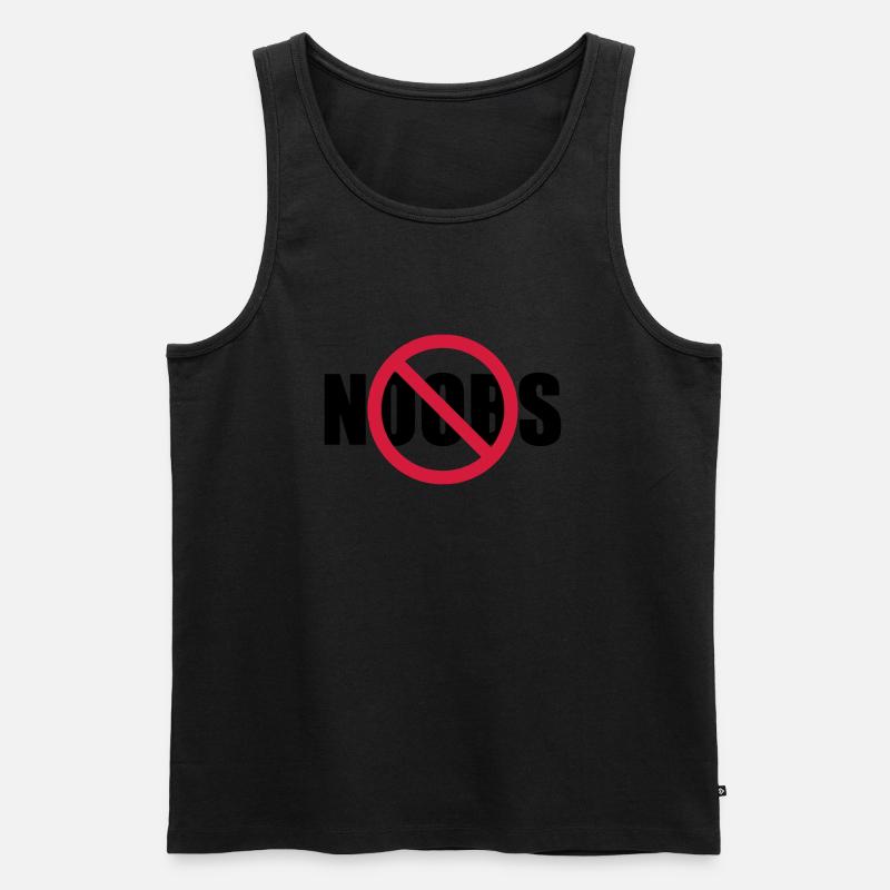 Keine Noobs Verboten Schild - Männer Premium Bio Tank Top - Schwarz
