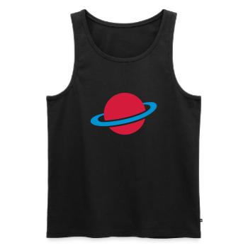 Saturn - Männer Premium Bio Tank Top - Schwarz - Vorne - Michal (187cm)