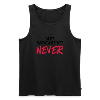 Me? Sarcastic? Never - Männer Premium Bio Tank Top - Schwarz - Vorne - AI Model Male 178 light (178cm)