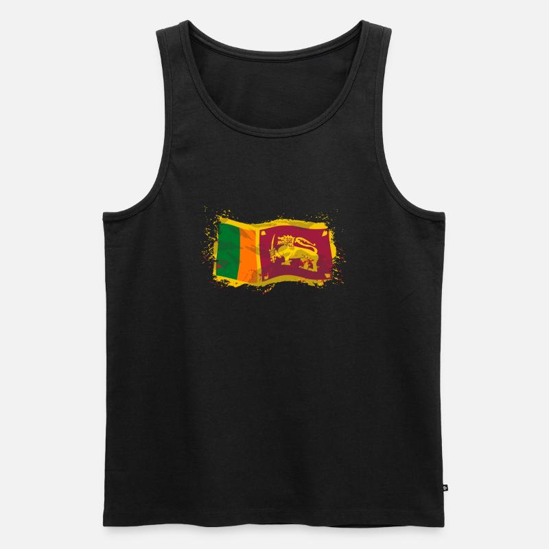 Sri Lanka Flag - Männer Premium Bio Tank Top - Schwarz