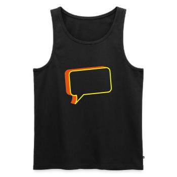 chat box - Men's Premium Organic Tank Top - black - Front - AI Model Male 178 light (178cm)