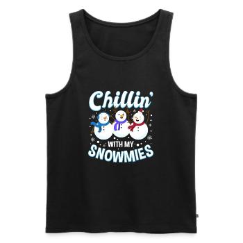 Chillin 'With My Snowmies - Bonhomme de neige de Noël - Débardeur bio Premium Homme - noir - Devant - Michal (187cm)