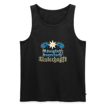 Lustiges Bier-Shirt Königlich bayerisch unterhopft - Männer Premium Bio Tank Top - Schwarz - Vorne - Michal (187cm)