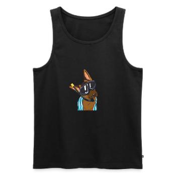 Wachhung goes on holiday - Men's Premium Organic Tank Top - black - Front - Michal (187cm)