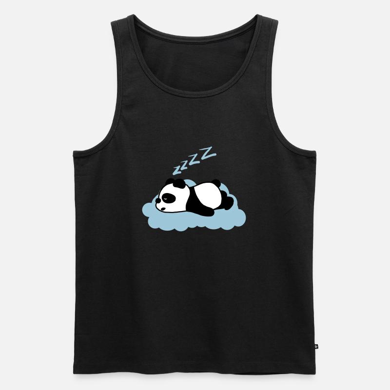 Schläfriger Panda - Männer Premium Bio Tank Top - Schwarz