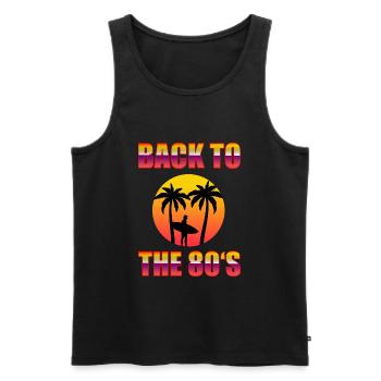 Surfing Back to the 80s - Männer Premium Bio Tank Top - Schwarz - Vorne - Michal (187cm)