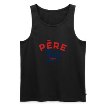 Père Fect pêcheur Cadeau Papa pêcheur drôles - Débardeur bio Premium Homme - noir - Devant - Michal (187cm)