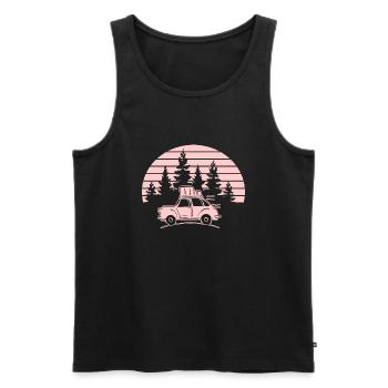 Der Weg ist das Ziel Roadtrip Reisen Urlaub Campen - Männer Premium Bio Tank Top - Schwarz - Vorne - Michal (187cm)