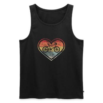 Retro Bike Heart Gift - Men's Premium Organic Tank Top - black - Front - AI Model Male 178 light (178cm)