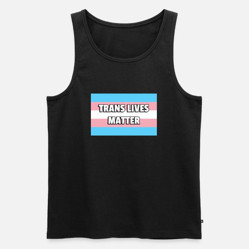 Trans Pride TRANS LIVES MATTER - Männer Premium Bio Tank Top - Schwarz