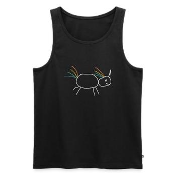 Unicorn Einhorn Geschenkidee Strichmann Humor - Männer Premium Bio Tank Top - Schwarz - Vorne - Michal (187cm)