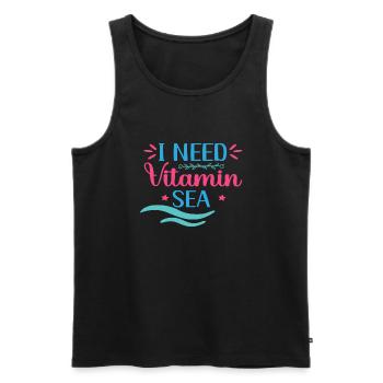 I need Vitamin Sea - Men's Premium Organic Tank Top - black - Front - AI Model Male 178 light (178cm)