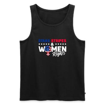 Stars Stripes & Droits des femmes Droits des femmes - Débardeur bio Premium Homme - noir - Devant - Michal (187cm)