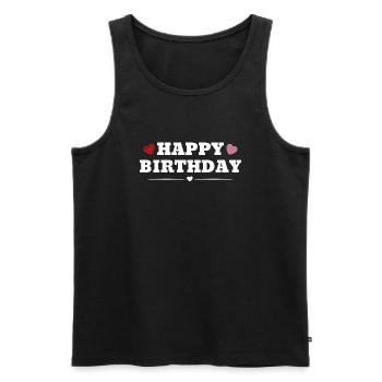 Happy Birthday - Men's Premium Organic Tank Top - black - Front - Michal (187cm)