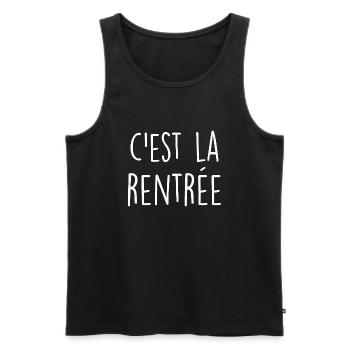 C'est la rentrée / humour rentrée des classes - Débardeur bio Premium Homme - noir - Devant - Michal (187cm)