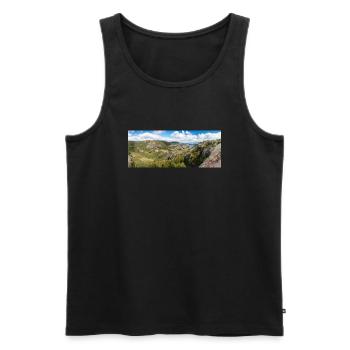 Tjødnane Seen Prekestolen in Rogaland in Norwegen - Männer Premium Bio Tank Top - Schwarz - Vorne - AI Model Male 178 light (178cm)