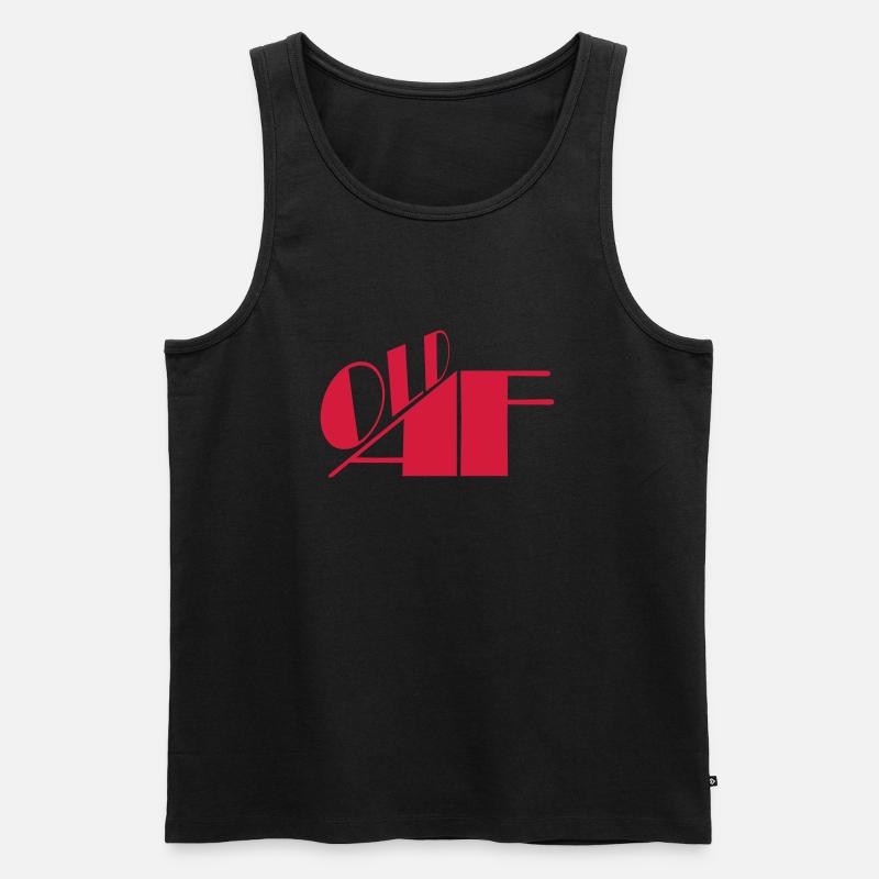 old AF Text Logo - Männer Premium Bio Tank Top - Schwarz