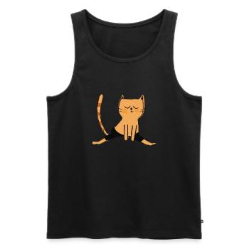 Cat fait une idée cadeau pour les amateurs de yoga yoga - Débardeur bio Premium Homme - noir - Devant - Michal (187cm)
