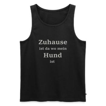 Zuhause ist da wo mein ... * Farbanpassung möglich - Männer Premium Bio Tank Top - Schwarz - Vorne - Michal (187cm)