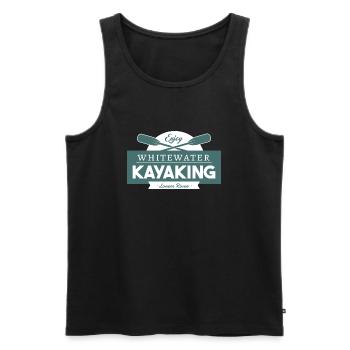 Profitez du kayak en eau vive - Débardeur bio Premium Homme - noir - Devant - Michal (187cm)