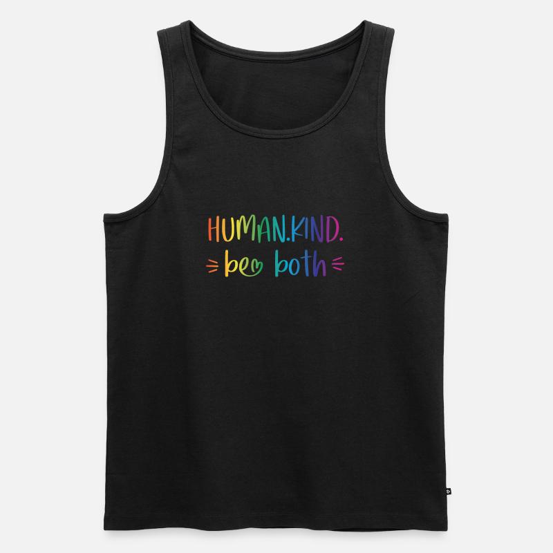 Human Kind - be both - Männer Premium Bio Tank Top - Schwarz