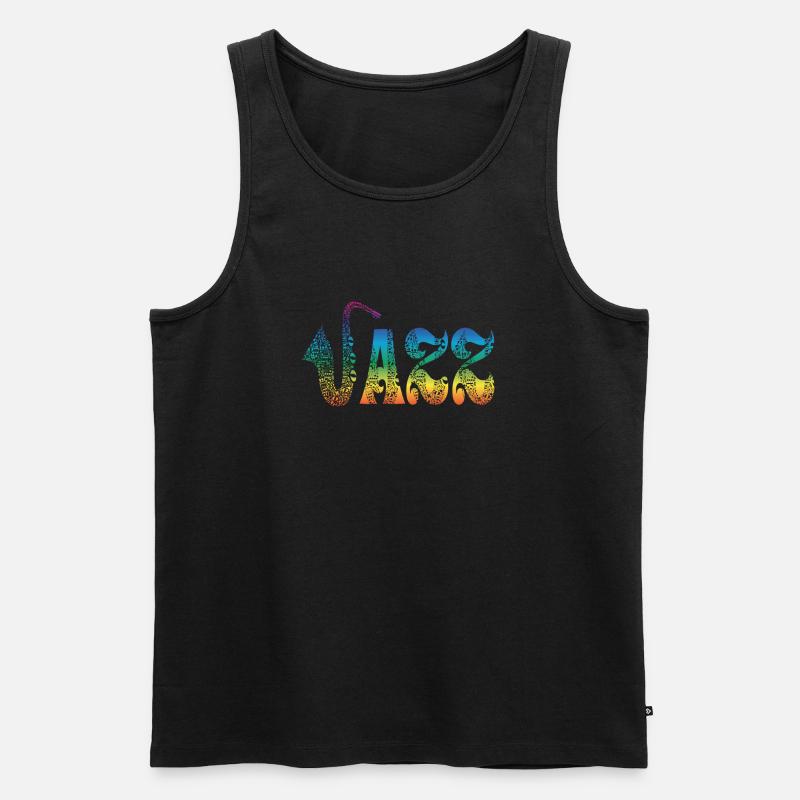 Jazz - Männer Premium Bio Tank Top - Schwarz