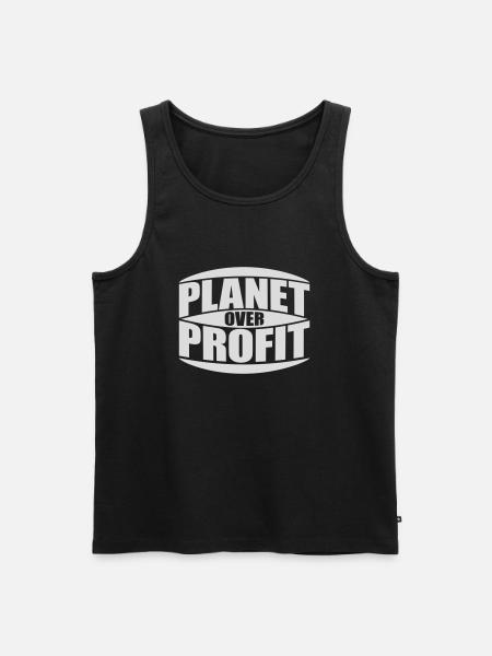 planet over profit quote - Men's Premium Organic Tank Top - black