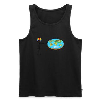 Flat Earth - Men's Premium Organic Tank Top - black - Front - AI Model Male 178 light (178cm)