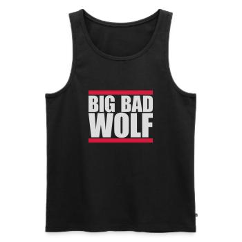 Citation du Grand Méchant Loup - Débardeur bio Premium Homme - noir - Devant - AI Model Male 178 light (178cm)
