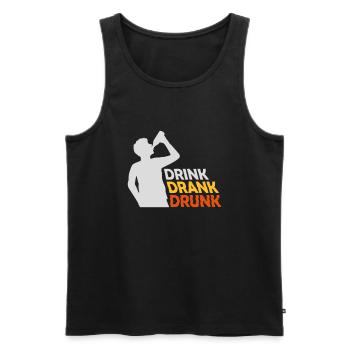 drink drank drunk Zitat - Männer Premium Bio Tank Top - Schwarz - Vorne - AI Model Male 178 light (178cm)