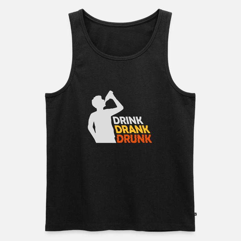 drink drank drunk Zitat - Männer Premium Bio Tank Top - Schwarz