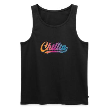 Chillin Chill Vintage - Men's Premium Organic Tank Top - black - Front - AI Model Male 178 light (178cm)