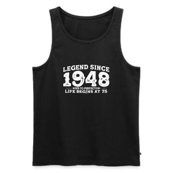 Legend Since 1948 75 Year of Perfection - 75th - Men's Premium Organic Tank Top - black - Front - Michal (187cm)