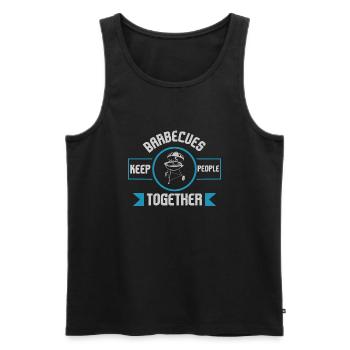 LE BARBECUE GARDE LES GENS ENSEMBLE - Débardeur bio Premium Homme - noir - Devant - Michal (187cm)