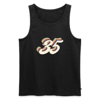 35th anniversary vintage - Men's Premium Organic Tank Top - black - Front - AI Model Male 178 light (178cm)