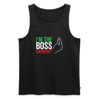 I'm The Boss Capiche - Men's Premium Organic Tank Top - black - Front - AI Model Male 178 light (178cm)