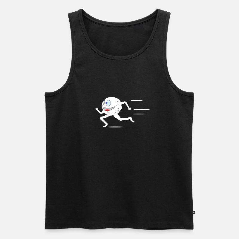 Laufender Schneeball - Männer Premium Bio Tank Top - Schwarz